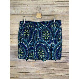 Maurices XL Bubble Style Skirt Green Teal Floral